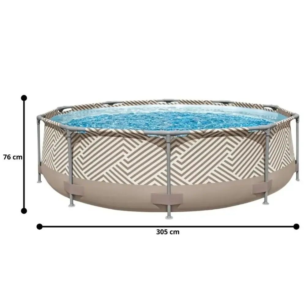 Piscina com armação circular 5200 litros diâmetro 3,05 metros com capa Mor — fotografia 5