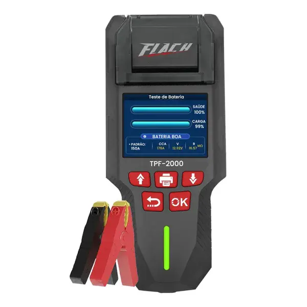 Testador de baterias 12V/24V c/ impressora TPF-2000 - Flach