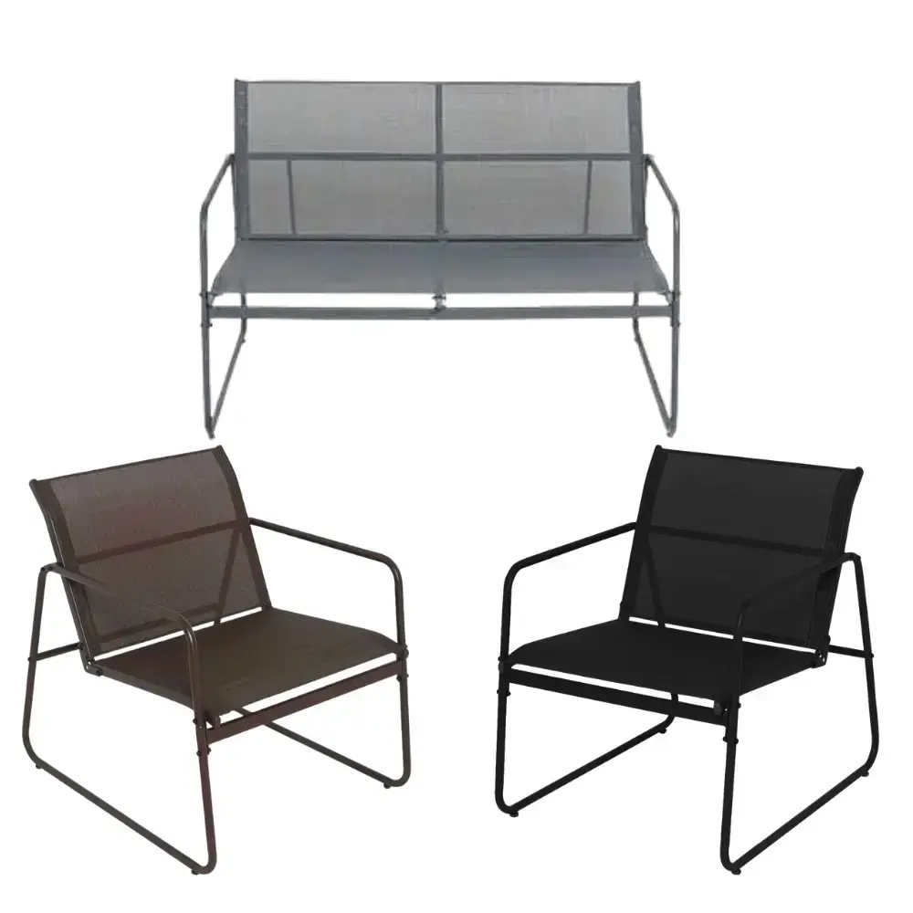 Conjunto de mesa e 3 cadeiras para jardim weekend BEL Marrom Belfix — fotografia 2