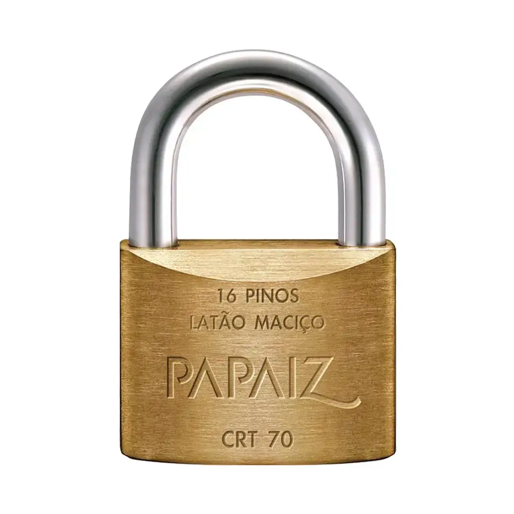 Cadeado CRT70 em latão maciço com chave 0101700CX Papaiz