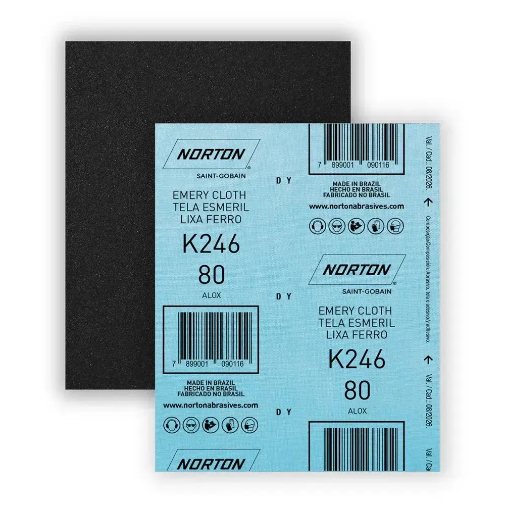 Folha de lixa de ferro K246 G80 225X275MM Norton — fotografia 6