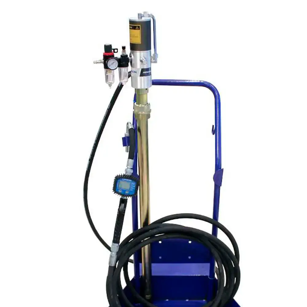 Kit bomba propulsora pneumática para óleo com mangueira 10M medidor e carrinho 8999 Bremen — fotografia 2