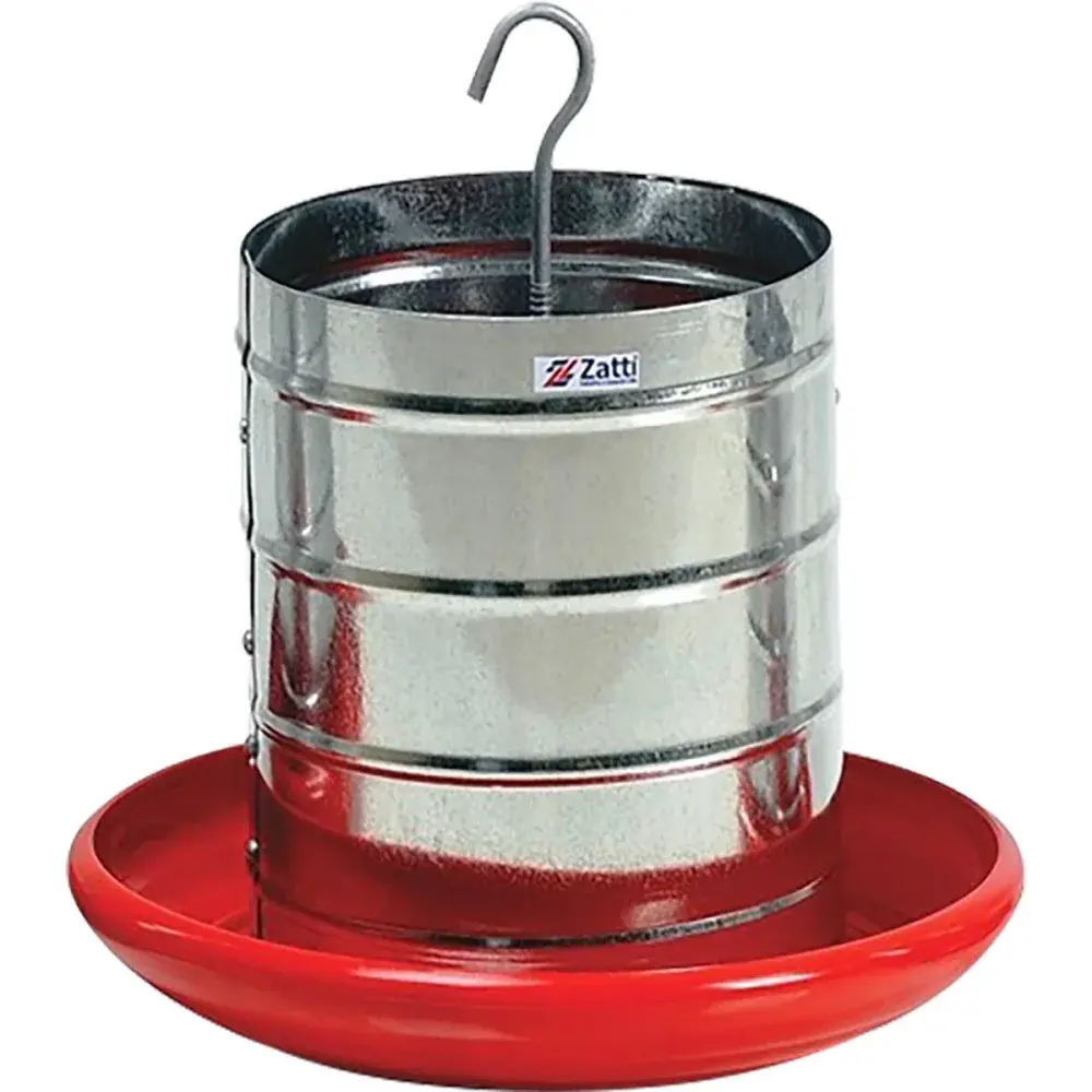 Comedouro aves 15KG tubular prato plástico Zatti