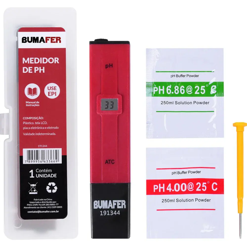 Medidor de ph com display digital 0-14PH 150MMX29MM Bumafer — fotografia de referência