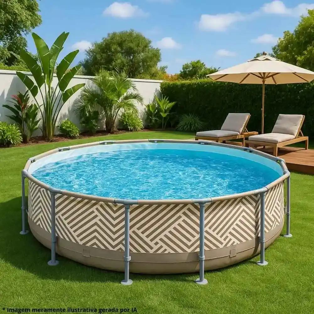 Piscina de armação circular 5.200 litros diâmetro 3,05 metros Mor — fotografia 5