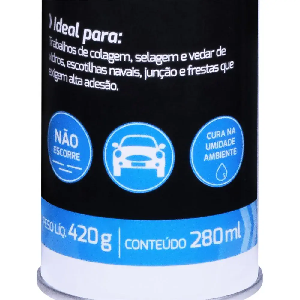Adesivo fixa para-brisas poliuretano preto 280ML 420G Kala — fotografia 3