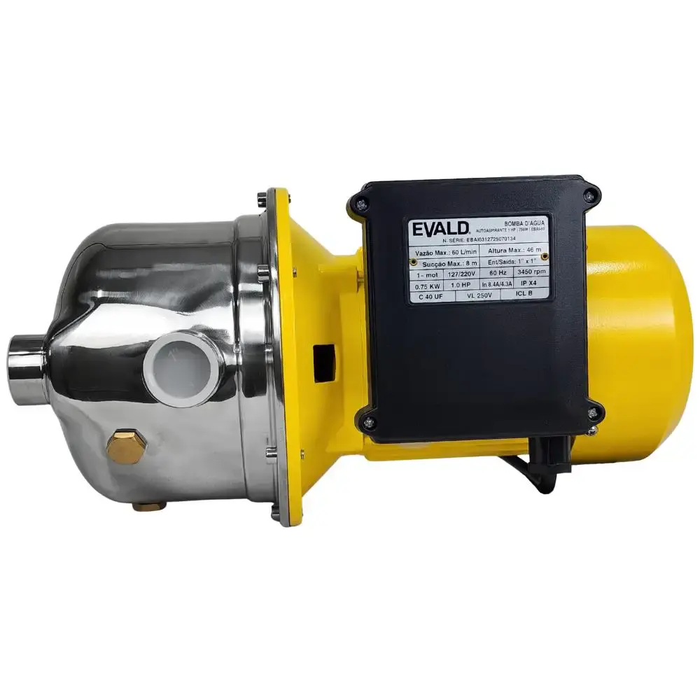 Bomba de água autoaspirante em inox 1CV 750W bivolt EBAI-03 Evald — fotografia 2
