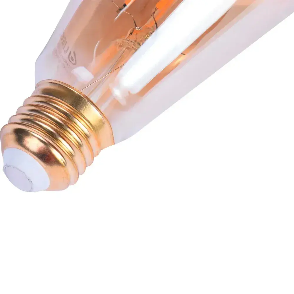 Lâmpada de led filamento vintage âmbar ST64 E27 4W bivolt Liege — fotografia 9