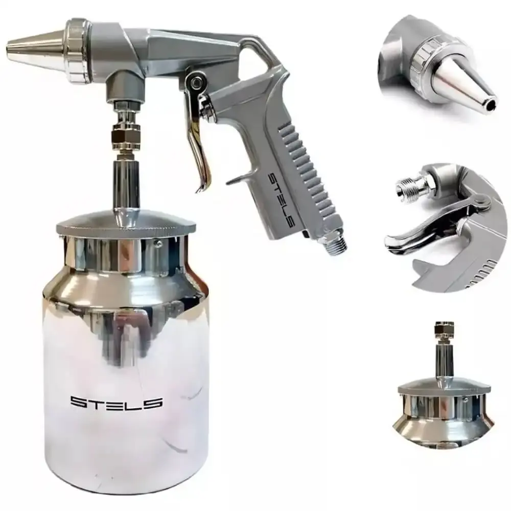Pistola pneumática para jateamento de areia com caneca 1 litro 5732655 Stels