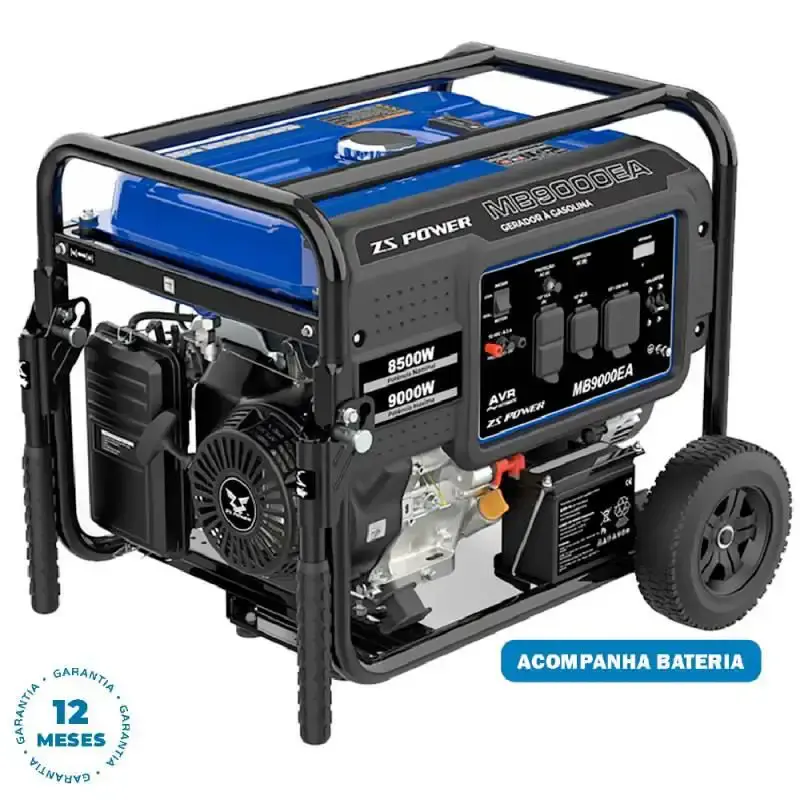 Gerador à gasolina trifásico 11,25KVA com partida elétrica MB9003EA ZS power — fotografia de referência