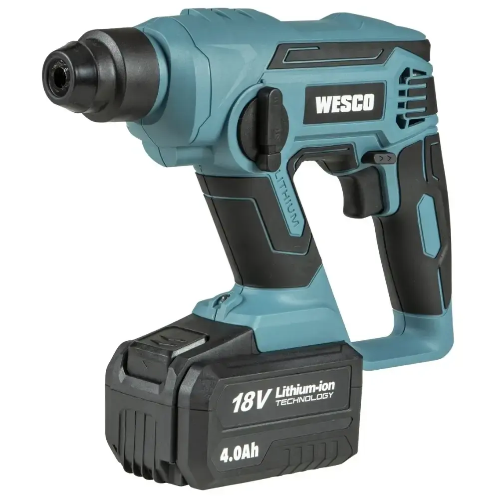 Martelete rotativo sds-plus com bateria 18V 2AH e carregador bivolt Wesco — fotografia 3