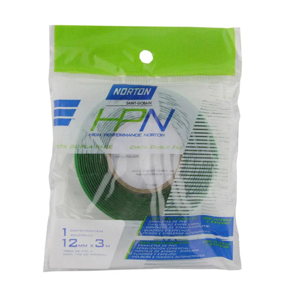 Fita dupla face multiuso hpn transparente 12MMX3M Norton — fotografia 4