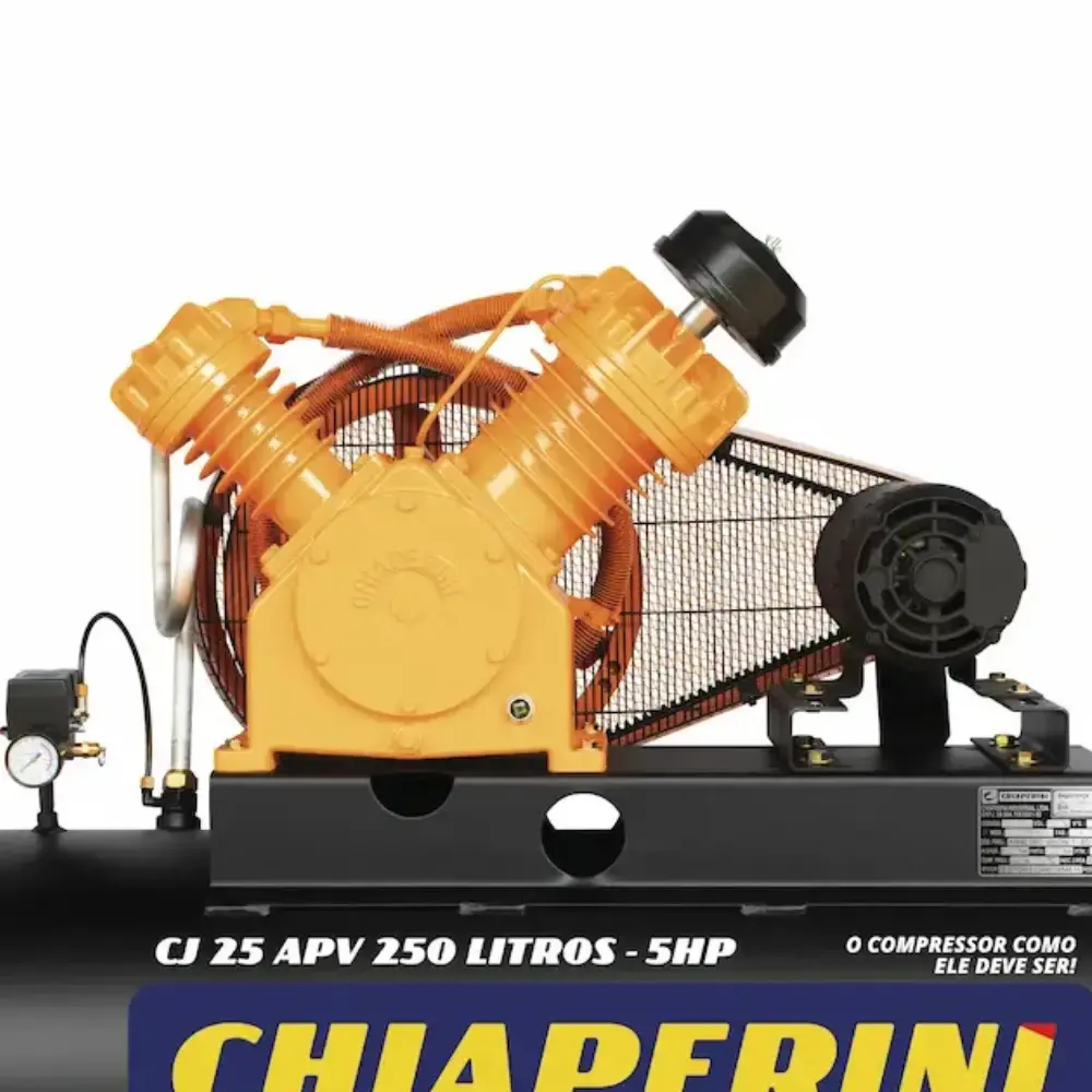 Compressor industrial 25 pés 5HP 250L trifásico 696 Chiaperini — fotografia 4
