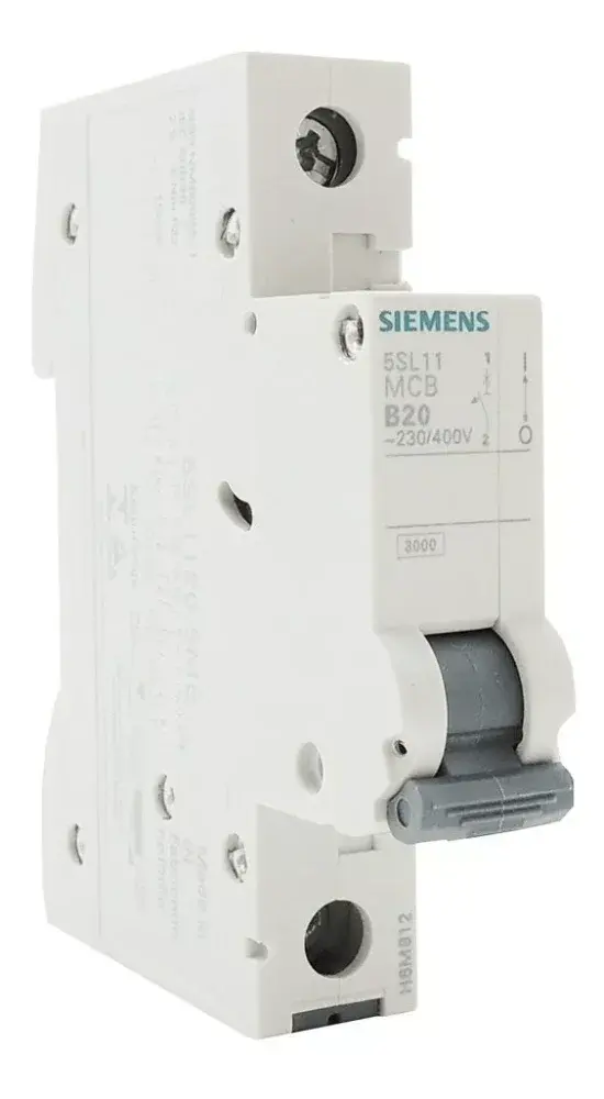 Disjuntor unipolar din curva b 20A Siemens — fotografia de referência