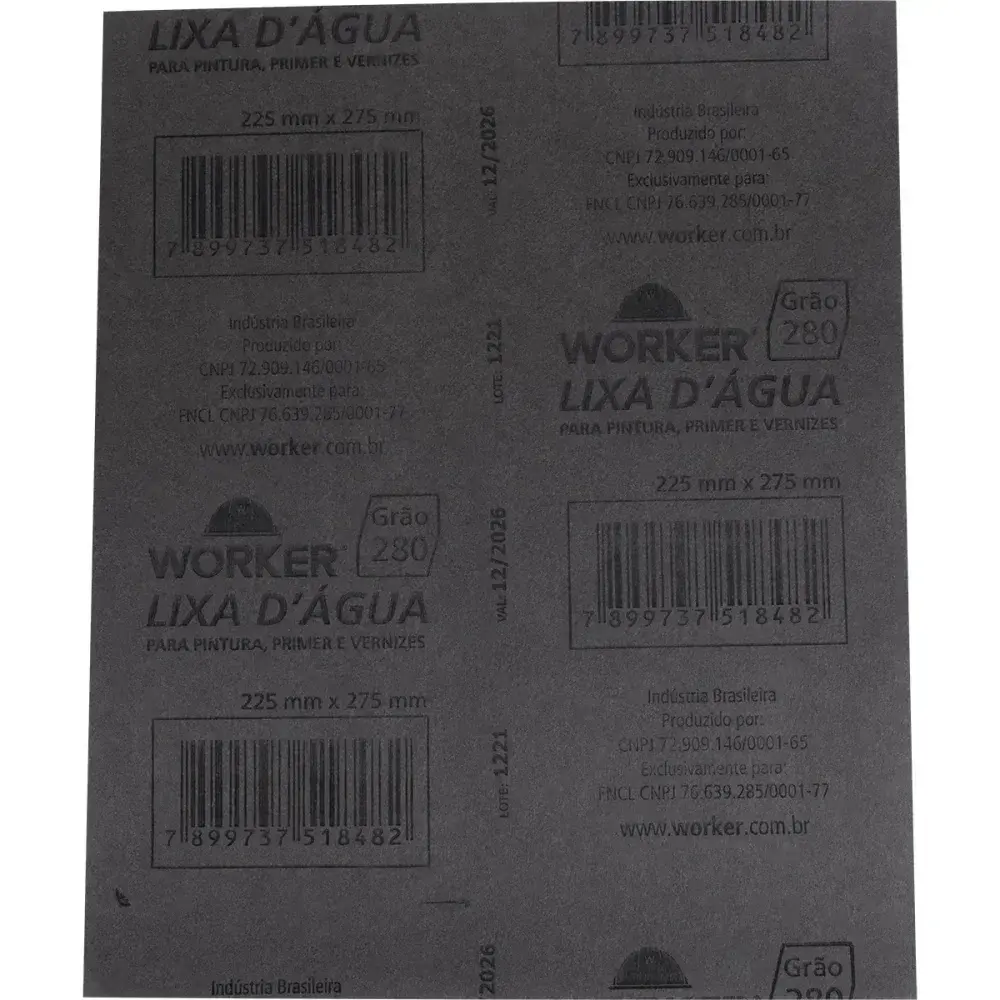 Lixa d água grão 280 225MM x 275MM Worker — fotografia 8