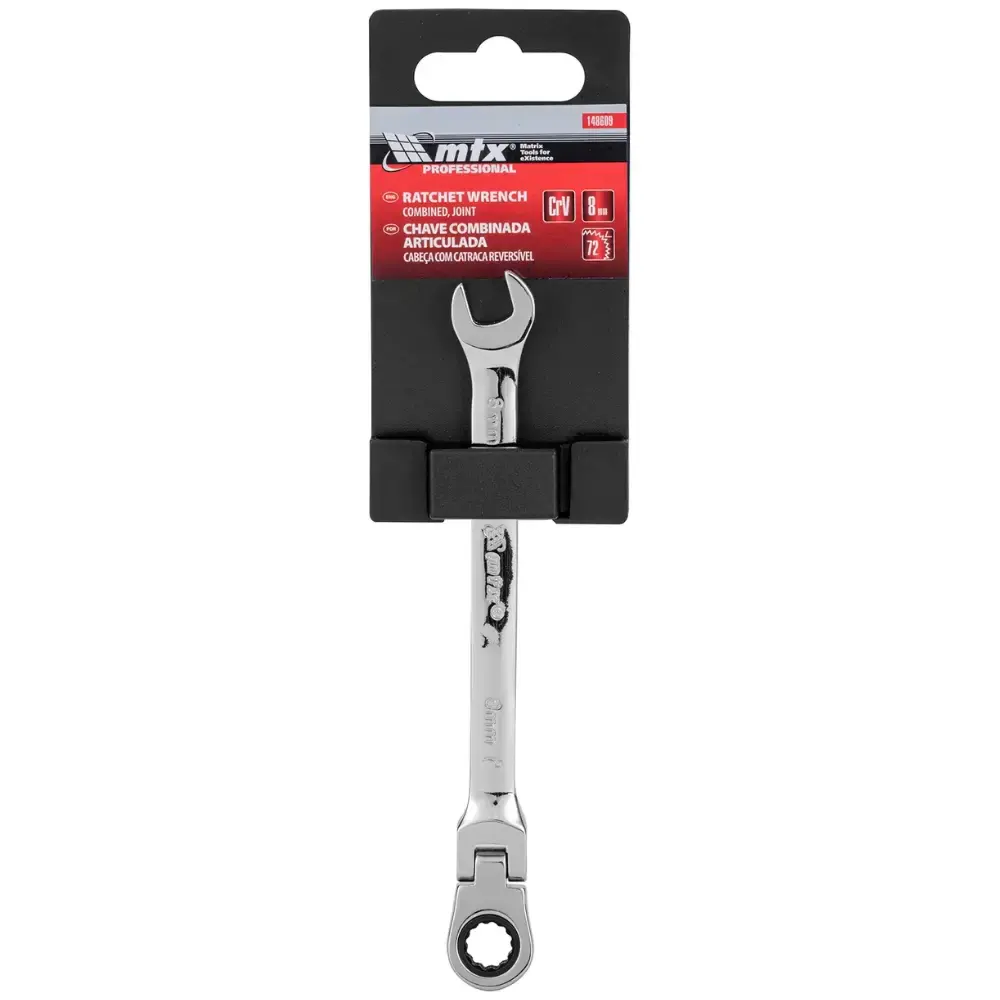 Chave combinada com catraca 8.0 MM reversível articulada móvel 148609 MTX — fotografia 6