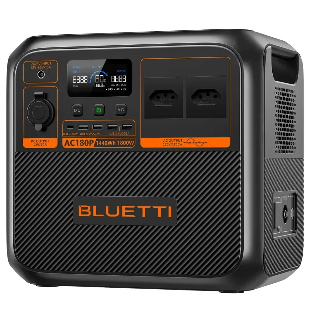 Estação armazenamento de energia portátil 1.800W 1.440WH AC180P Bluetti 110 V