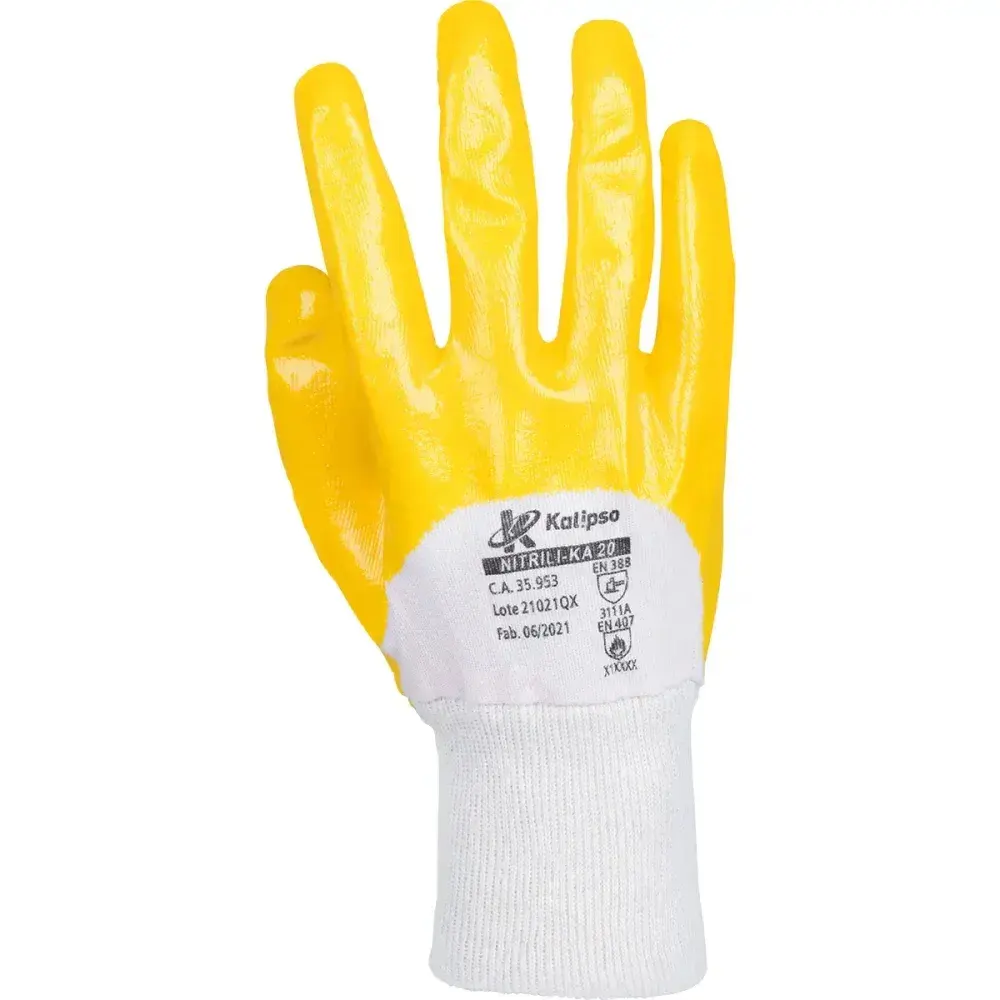 Luva nitrilika 20 amarelo tamanho g Kalipso — fotografia 5