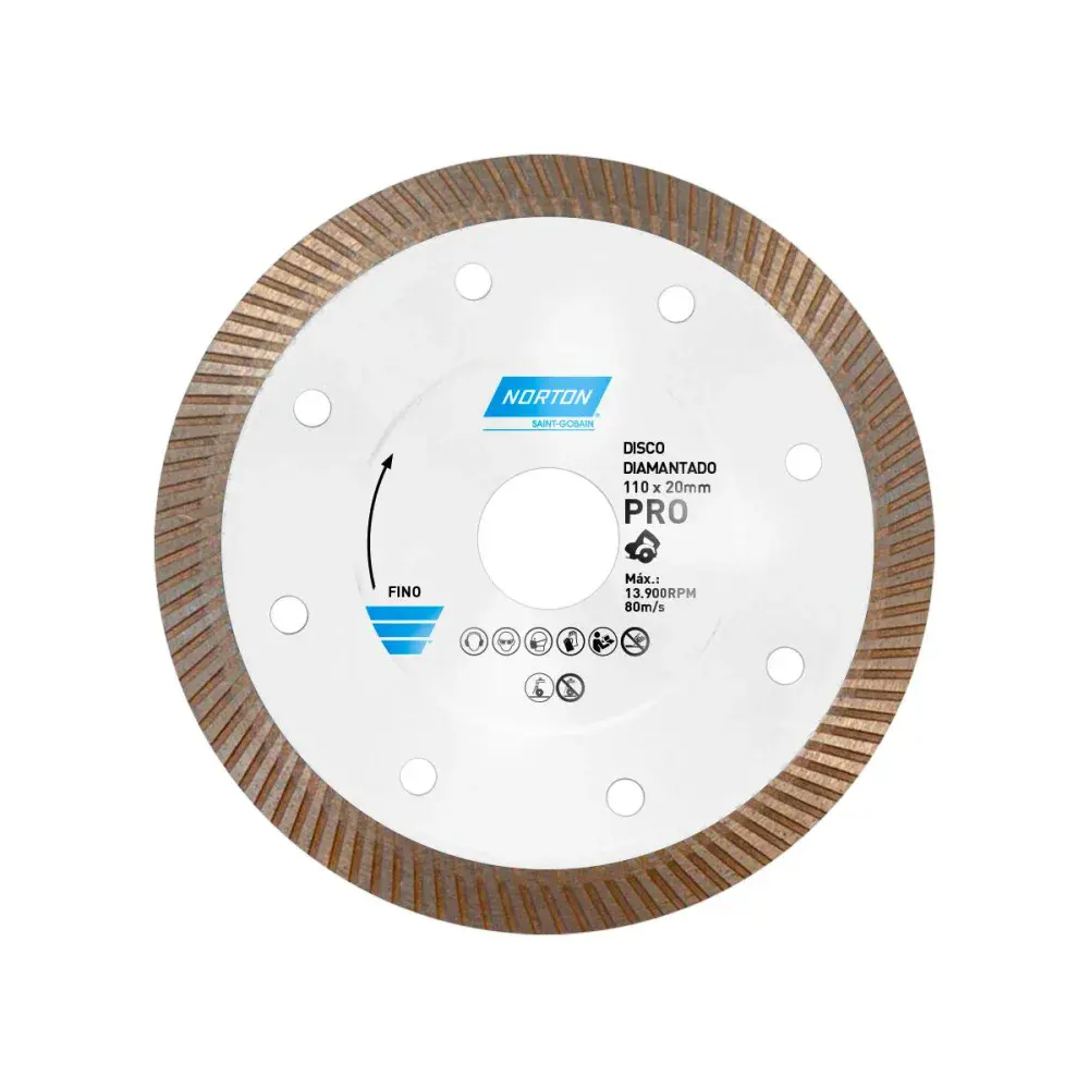 Disco diamantado pro fino porcelanato 110X20MM Norton — fotografia de referência