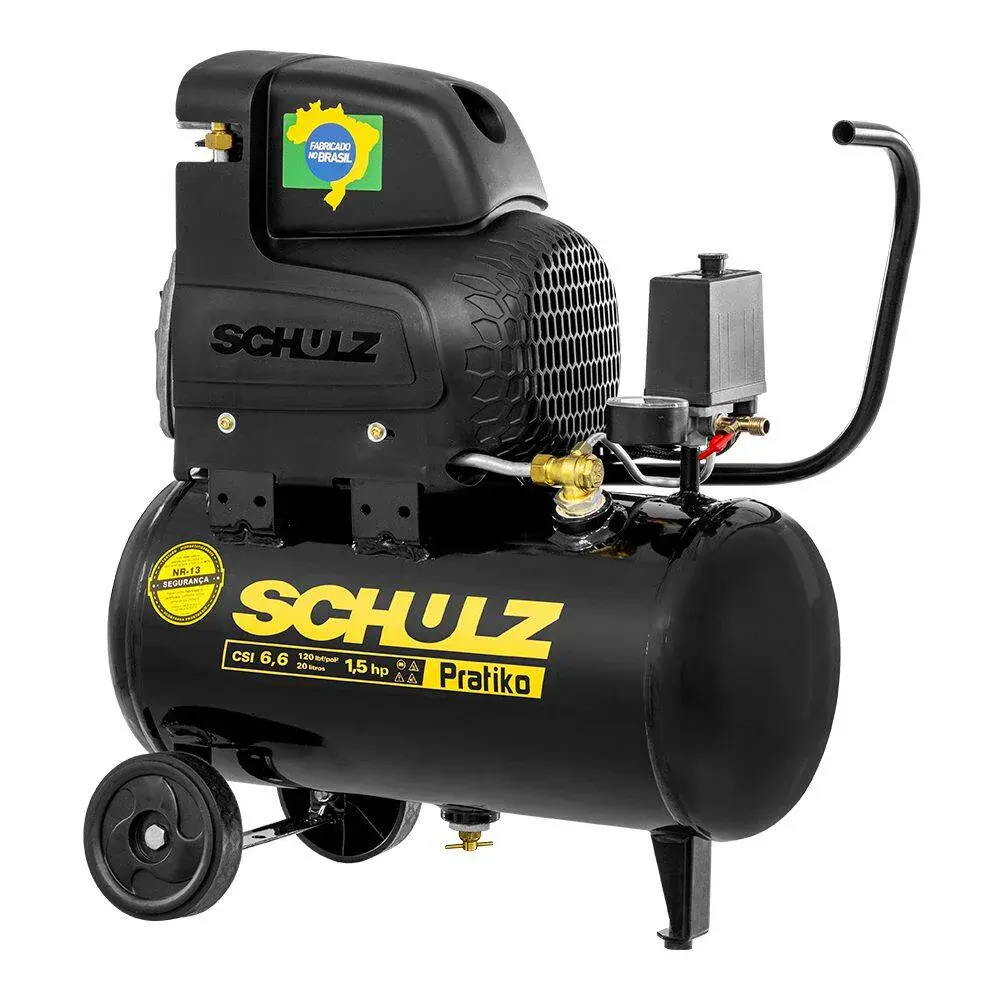 Compressor de ar pratiko csi 6,6 pcm 20 litros monofásico Schulz