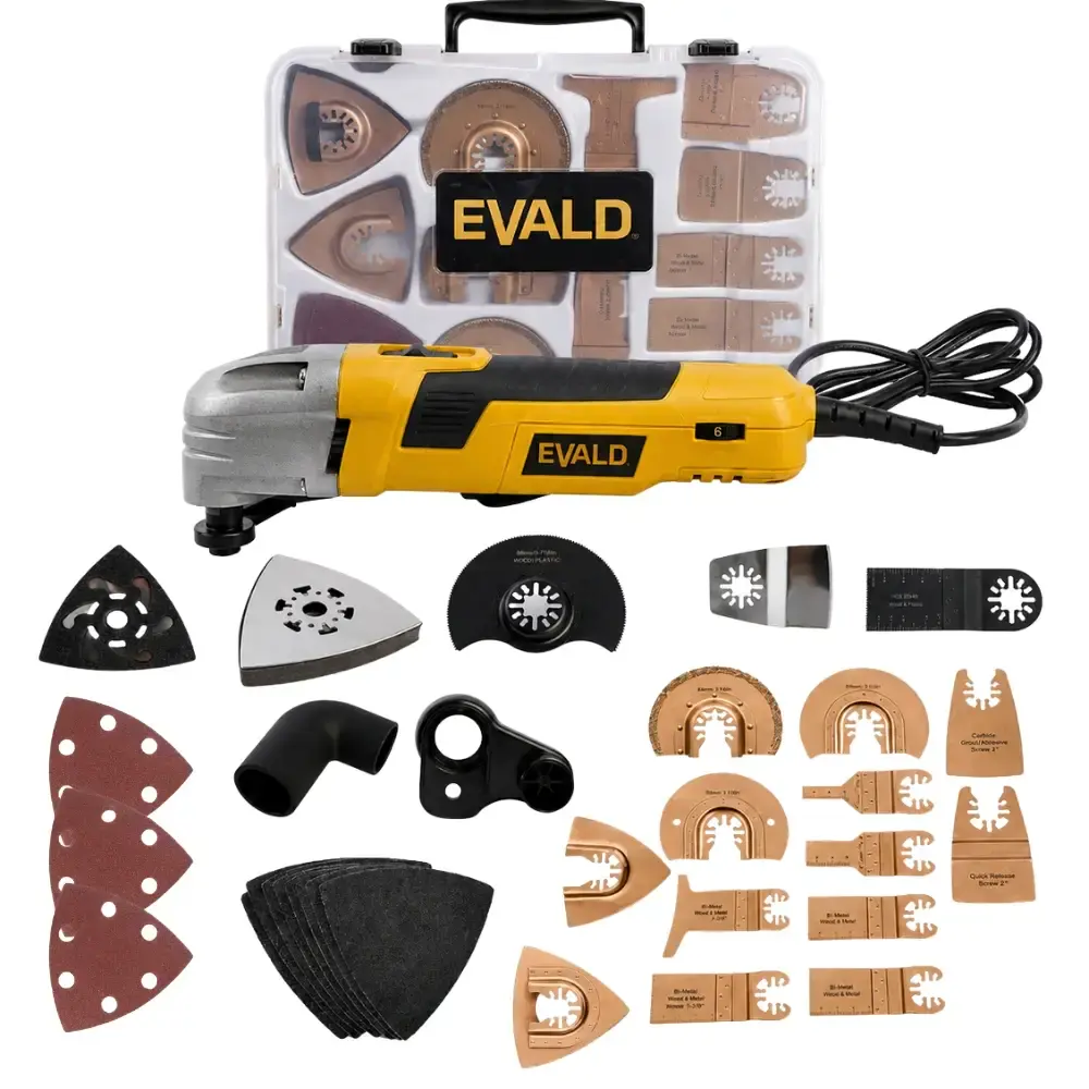 Multiferramenta oscilante elétrica 300W com 33 acessórios e maleta Evald 110 V — fotografia de referência