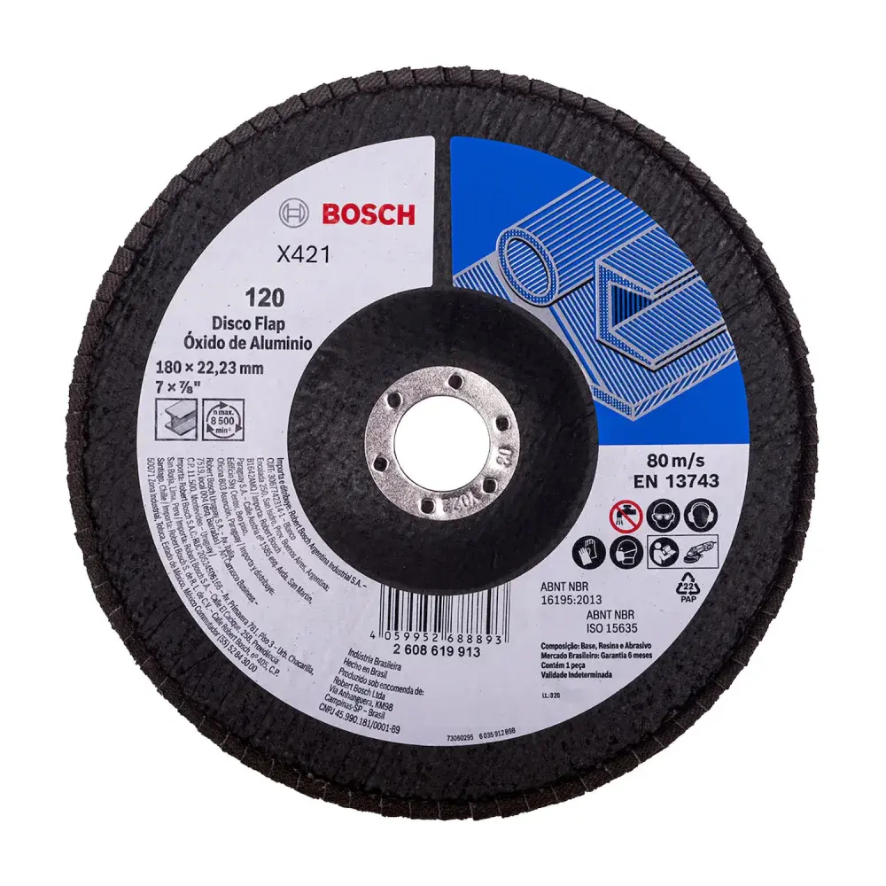 Disco flap curvo G120 180MM Bosch — fotografia de referência