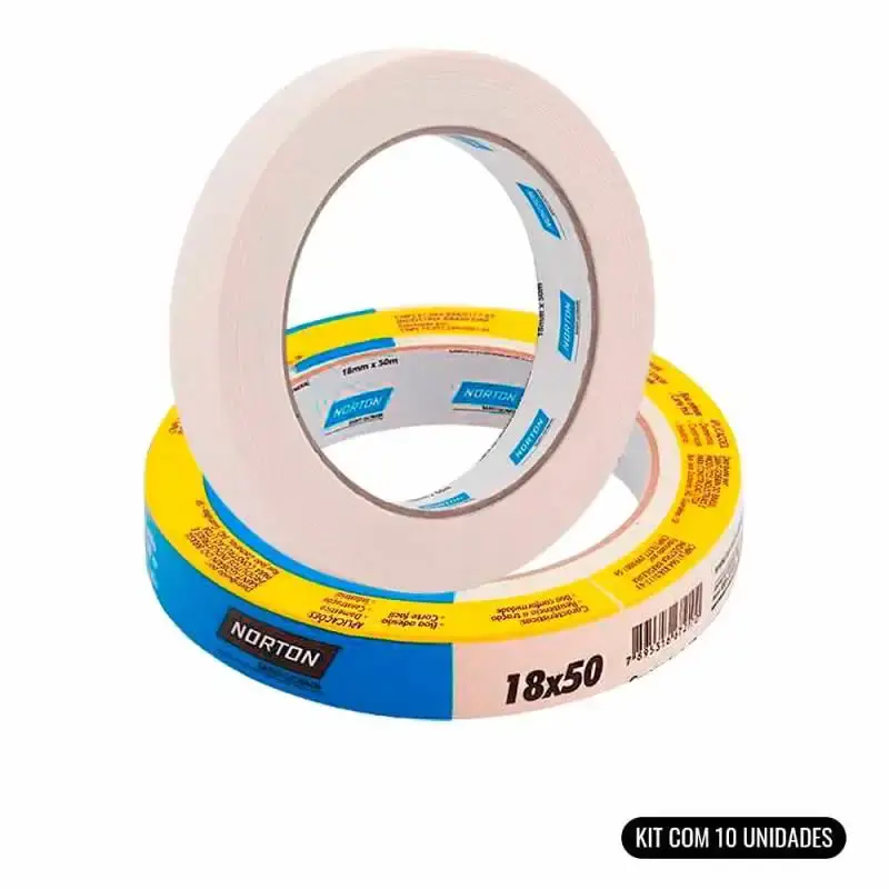 Fita Crepe 18MM x 50M Kit Com 10 Unidades 5539544867 NORTON — fotografia de referência