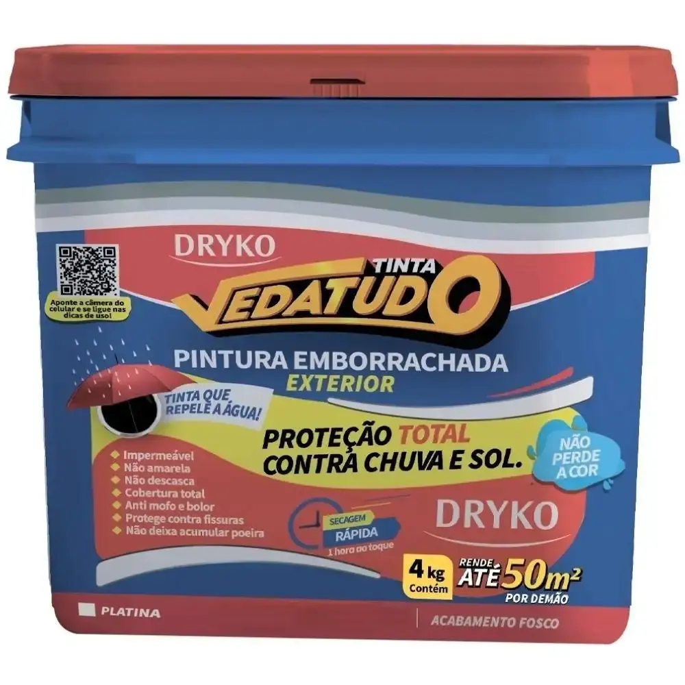 Tinta emborrachada platina 4 KG vedatudo Dryko — fotografia de referência