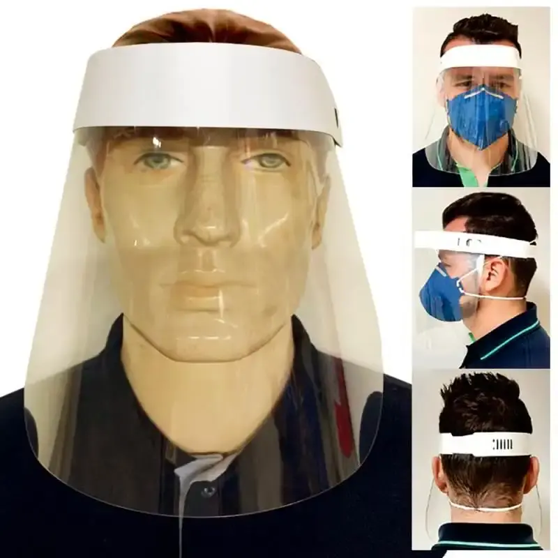 Protetor facial reutilizável e ajustável tipo escudo transparente Extra