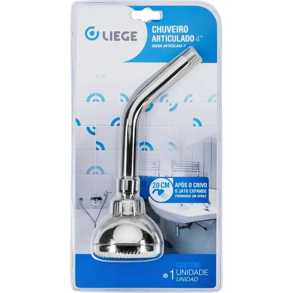 Chuveiro articulado 4 polegadas em aço inox Liege — fotografia 4