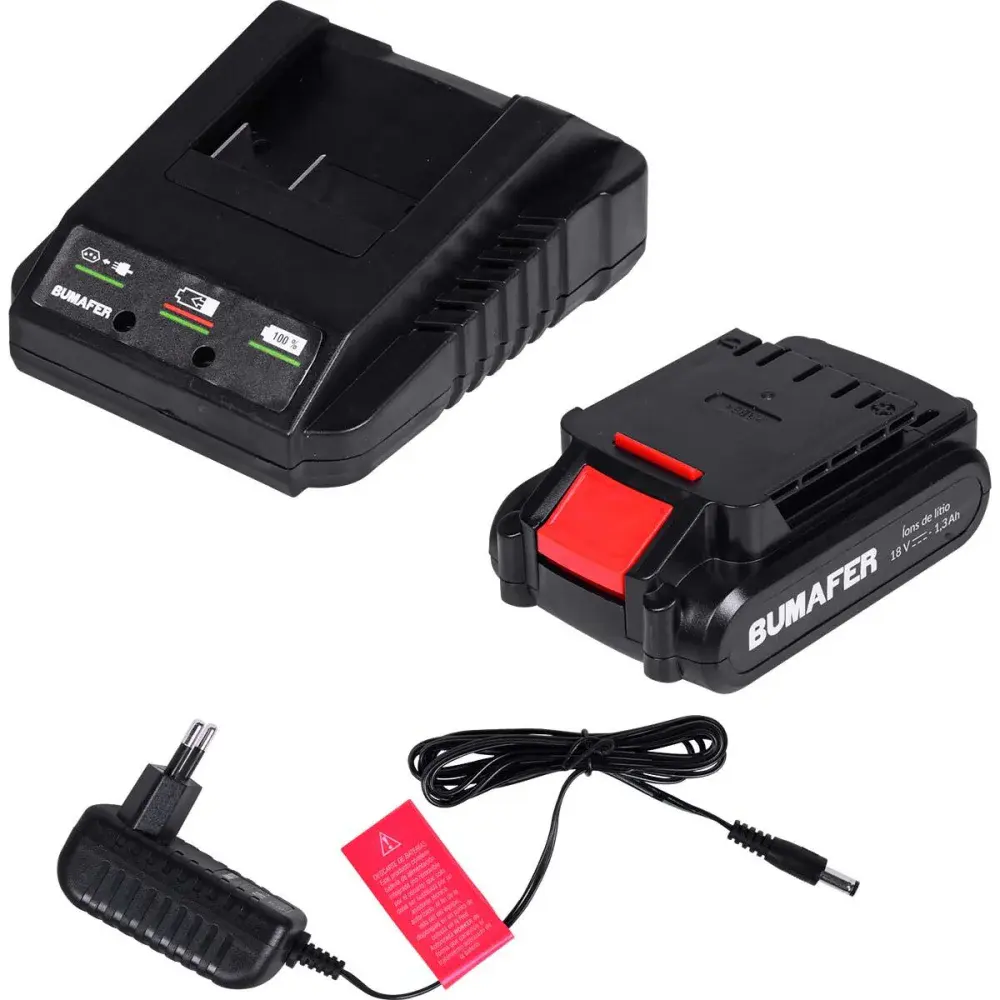 Parafusadeira de impacto a bateria 30NM 18V 18 peç Bumafer — fotografia 4