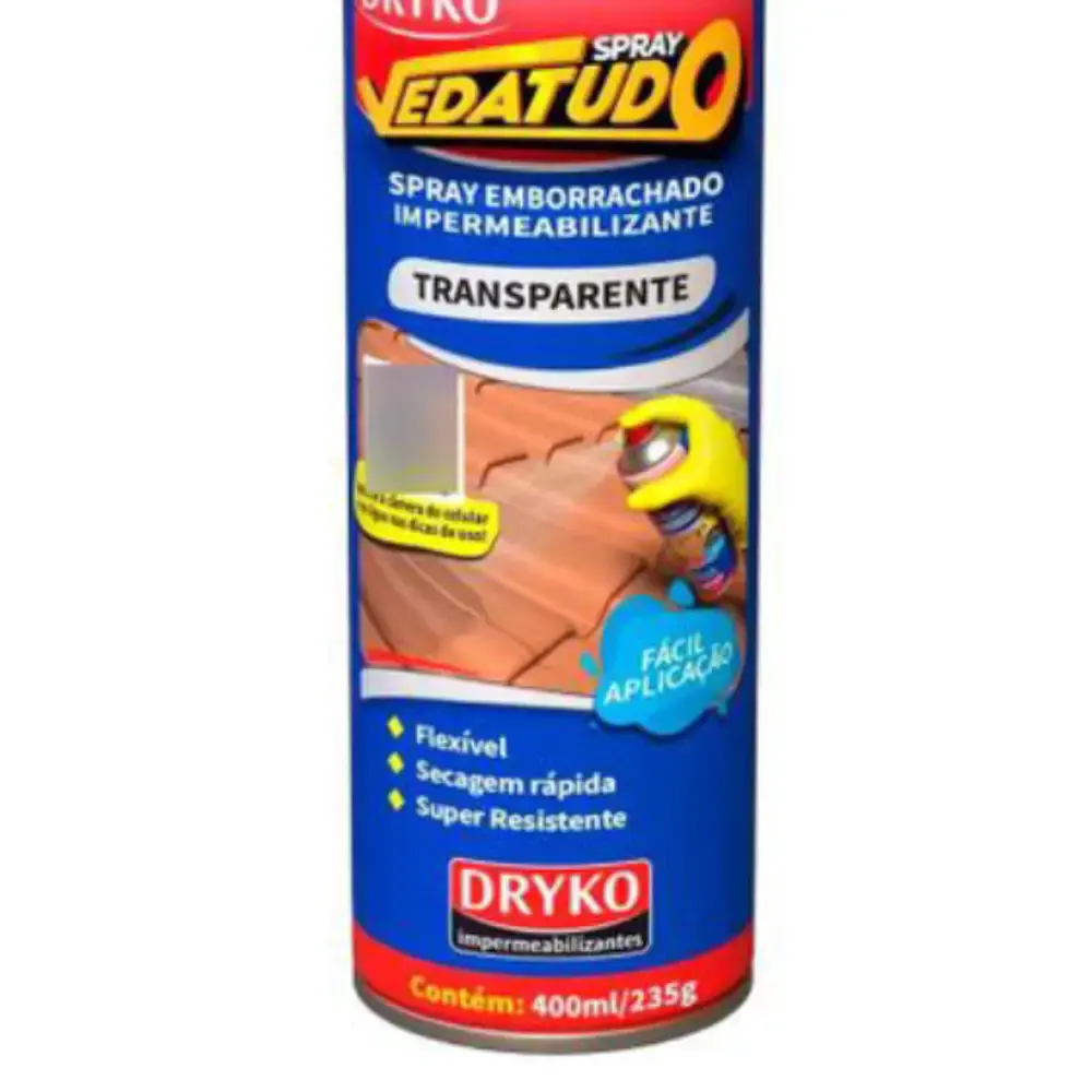 Spray Emborrachado Vedatudo Impermeabilizante Transparente 400 ml DRYKO — fotografia 3