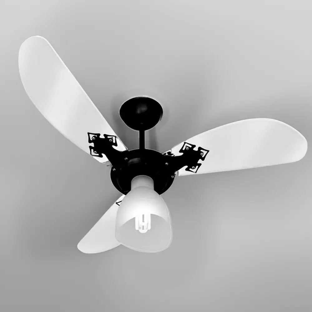 Ventilador de teto 3 pás 130W transparente várias cores Venti-delta 220 V Branco — fotografia 4