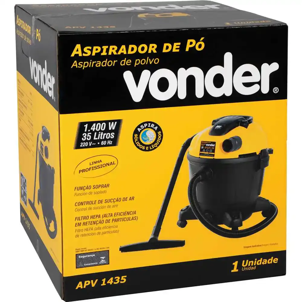 Aspirador de pó e líquidos 1400W 35 litros APV-1435 Vonder — fotografia 4