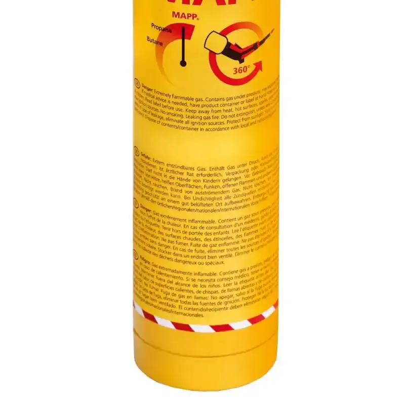 Gás mapp pro 360° para maçarico portátil cilindro 400 GR R35539 Rothenberger — fotografia 3