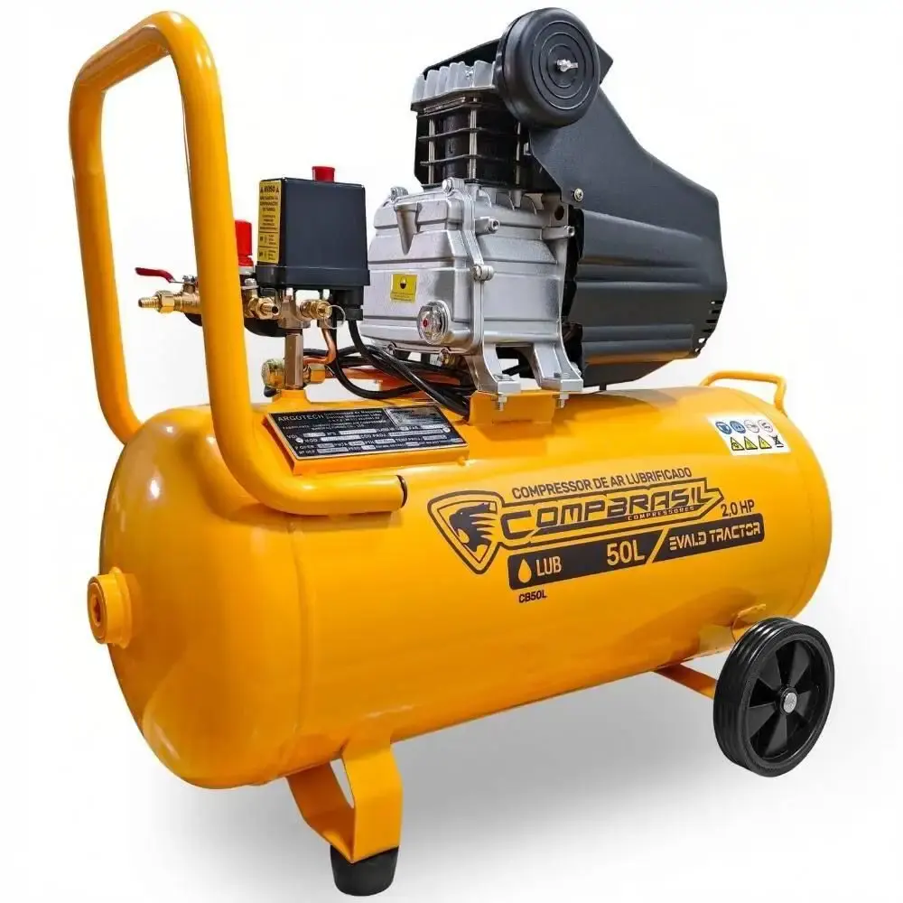 Compressor portátil lub 8,6 pés 2HP 50L com kit 5 peças evald tractor Compbrasil 110 V — fotografia 11