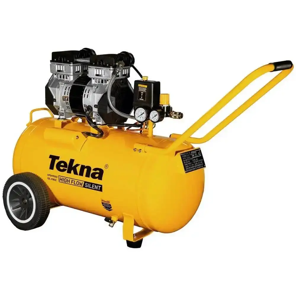 Compressor De Ar 2,5 hp 50 Litros Silencioso 9,1 Pés Isento de Óleo 1012303 110V TEKNA — fotografia de referência