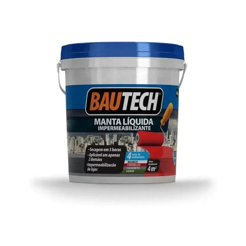 Manta liquida 12KG impermeabilizante branco Bautech — fotografia 2
