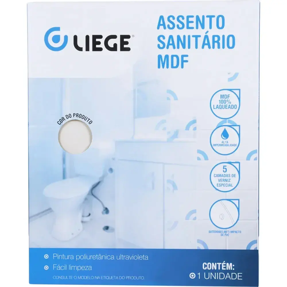 Assento sanitário em mdf laqueado thema biscuit Liege — fotografia 8