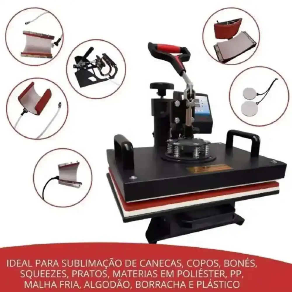 Prensa térmica sublimação multiuso 10 em 1 IWPTS101220 ImportWay — fotografia 4