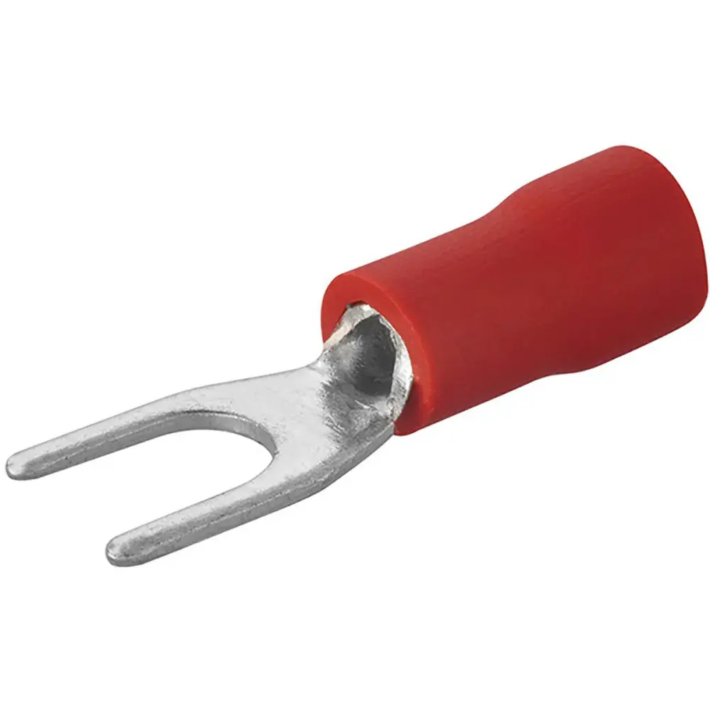 Terminal pré-isolado garfo M-4 0,5-1,5 vermelho 100 peç Liege — fotografia de referência