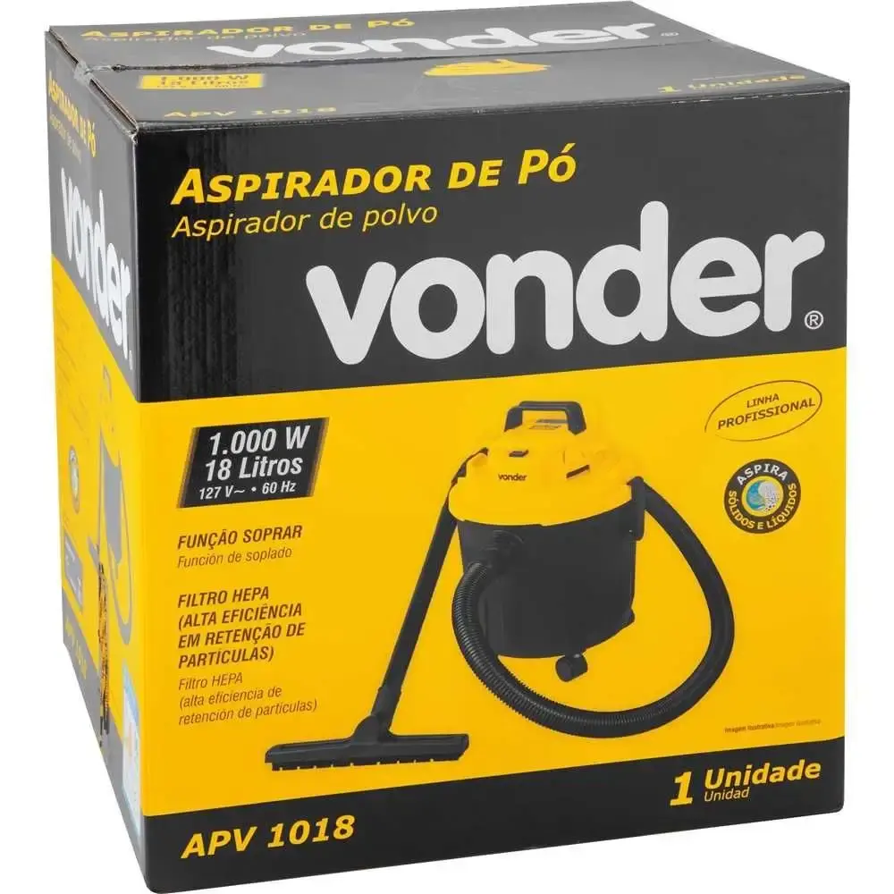 Aspirador de pó e líquidos 1000W 18 litros APV-1018 Vonder 110 V — fotografia 12
