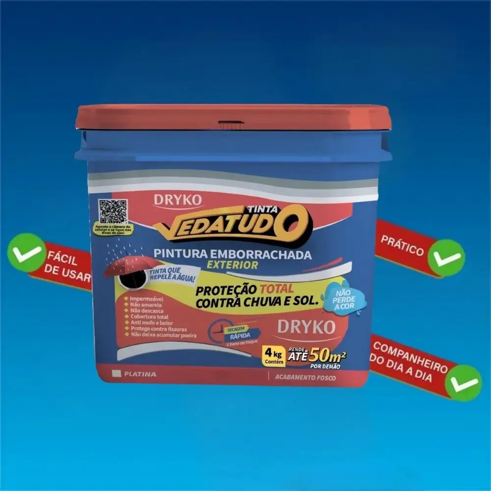 Tinta emborrachada platina 4 KG vedatudo Dryko — fotografia 4