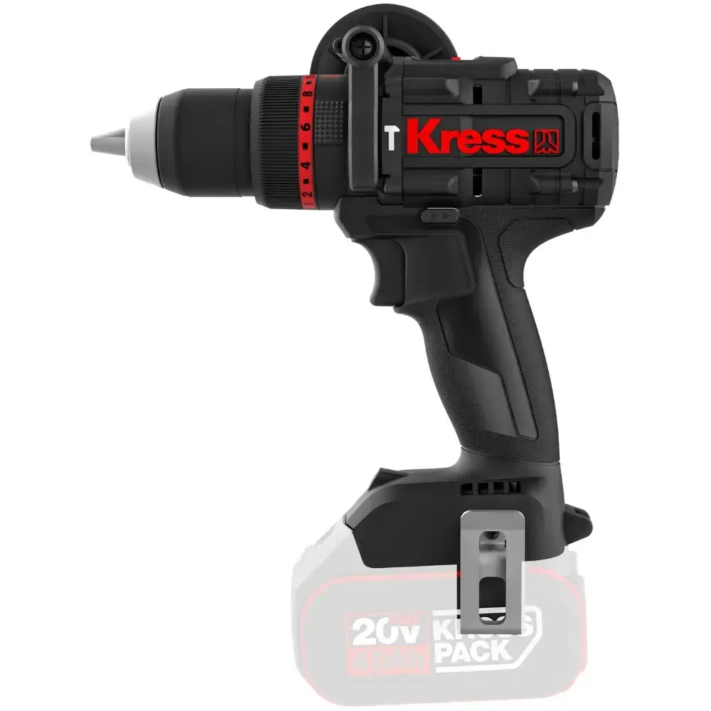 Parafusadeira furadeira de impacto 1/2POL 20V brushless sem bateria e carregador Kress — fotografia 3