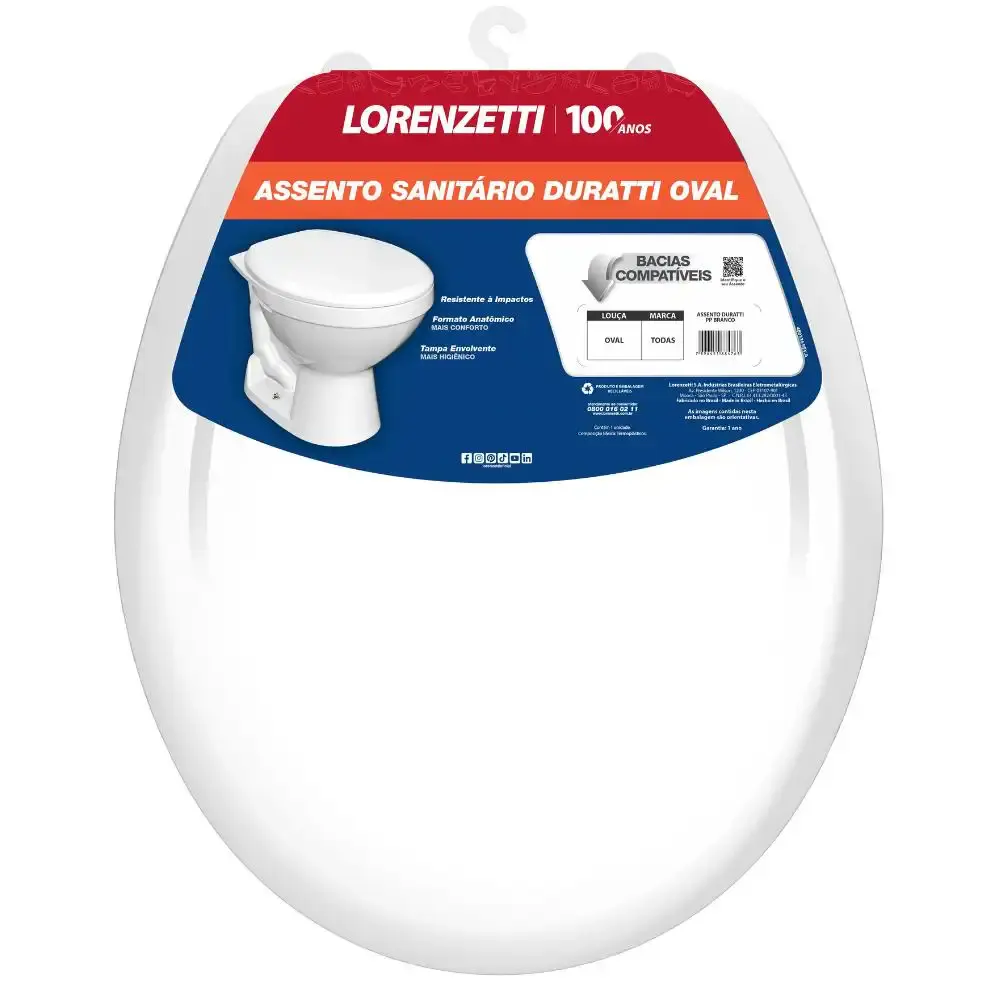 Assento sanitário duratti branco Lorenzetti