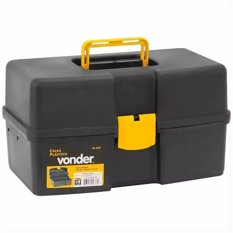 Caixa Plástica 14.5 POL para Ferramentas 2 Bandejas 37 x 22 x 20 CM VD 2001 VONDER — fotografia de referência
