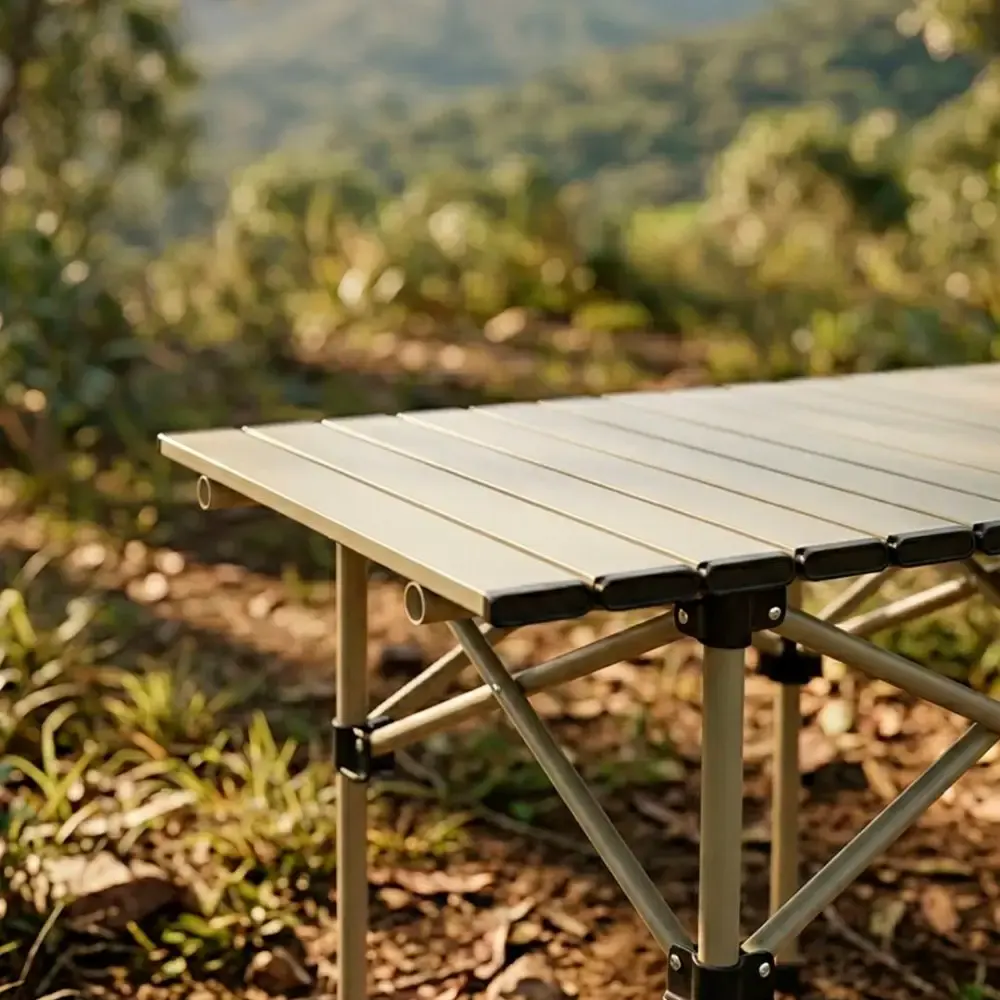 Mesa camping dobrável de acampamento portátil em aço 120X55X50CM Zelt — fotografia 4