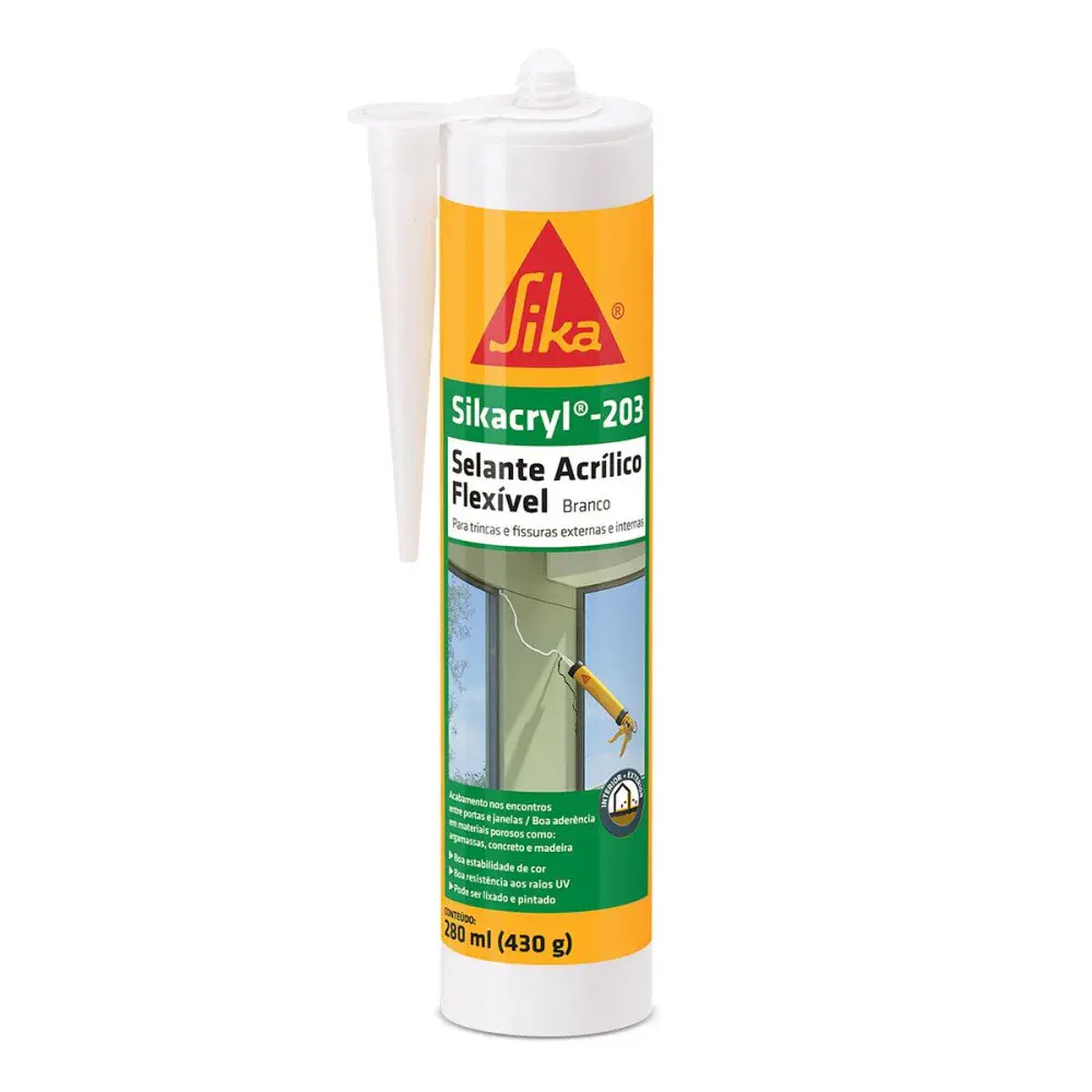 SIKACRYL-203 selante acrílico flexível 280ML Sika — fotografia de referência
