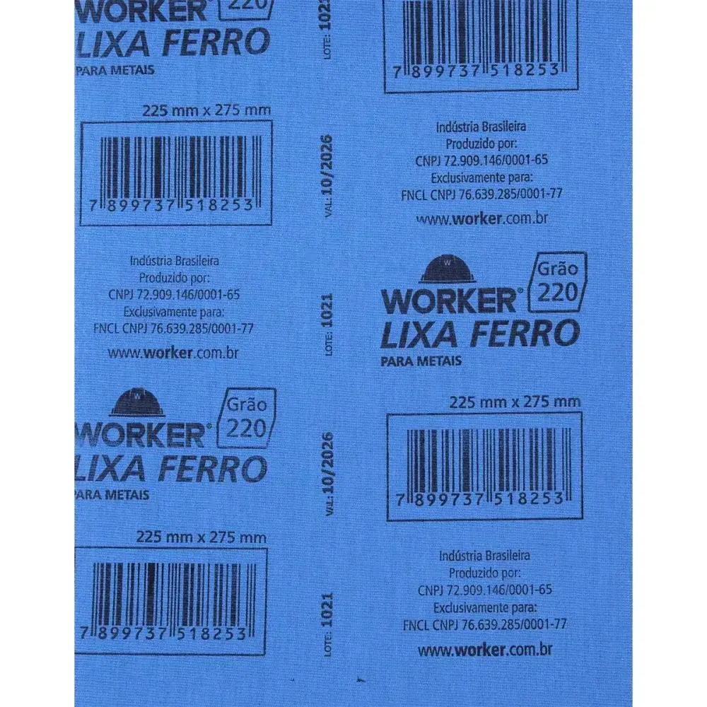 Lixa ferro para acabamento em metais grão 220 Worker — fotografia 7