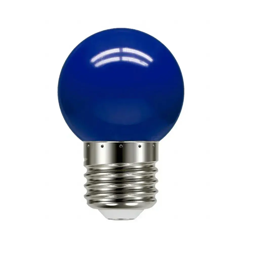 Lâmpada led bolinha 1W 220V azul Taschibra — fotografia 2